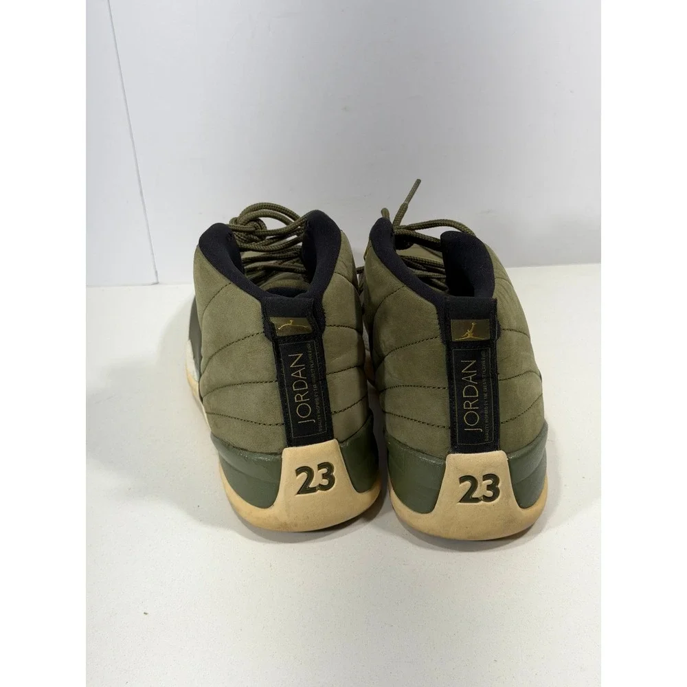 Jordan 12 Retro Chris Paul Class of 2003 Olive Canvas Gold 130690-301 Mens sz 10